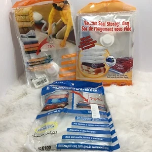 BOLSAS DE ALMACENAMIENTO AL VACÍO, AHORRO DE ESPACIO, 3 BOLSAS FUERTES.  0100 - Imagen 1 de 2