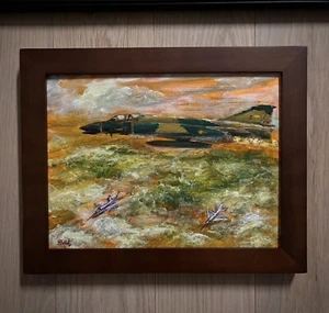 F-4 Phantom Aircraft Vietnam MIG Bolo History Original Painting Aviation Art CoA - Picture 1 of 19