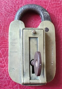 Altes sehr großes altes Vorhängeschloss Hobes Et Cie Excise 1920 / Sammlung old padlock - Bild 1 von 12
