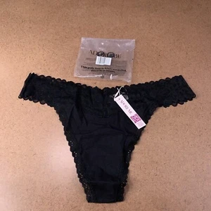 Adore Me Womens Size XL Black Lace Thong Panty NWT - Picture 1 of 7