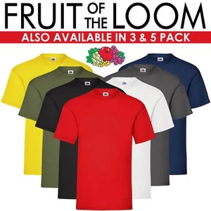 Fruit Of The Loom Mens Womens T Shirts 100% Cotton Plain Short Sleeve Tee Shirt - Picture 1 of 30