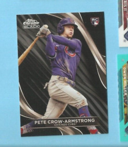 Pete Crow-Armstrong 2024 Topps Chrome Black Base - Chicago Cubs 96 RC