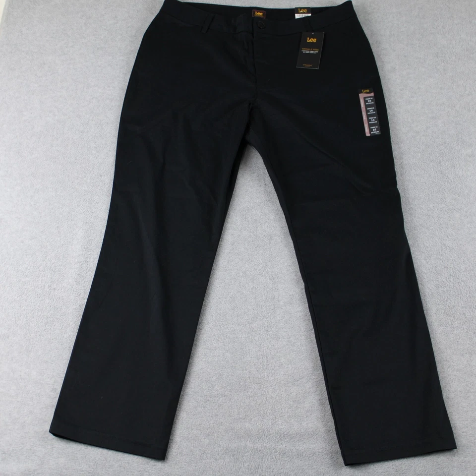 Lee Women's Wrinkle Relaxed Fit Straight Leg Pant Black ...