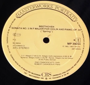 CBS MASTRWORKS MP 39054 1984 HOLLAND PR BEETHOVEN SONATAS FRANCESCATTI CASADESUS - Picture 1 of 3
