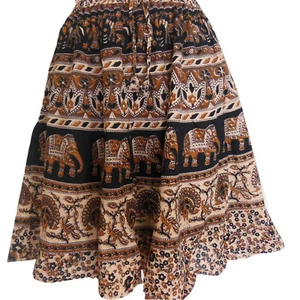 Women's Batik Printed Skirt - Hippi Boho Funky Tie Dyed Colorful Mini Wrap UC55 - Foto 1 di 10