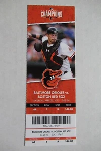BALTIMORE ORIOLES VS RED SOX 4/25/2015 FULL TICKET ~ DAVID LOUGH (WALKOFF HR) - Picture 1 of 1