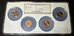 1999 Lincoln Cent 1c Mint Error Type Set Off Center Broadstruck NGC Large Slab - Picture 1 of 4