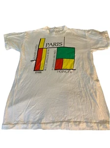 Vintage Single Stitch Fabrique En Fence Paris TShirt '88  - Bild 1 von 5
