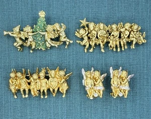 I Am Edgar Berebi All 4 Vintage All in A Row Engel 3 Pins 1 Paar Ohrring - Bild 1 von 12