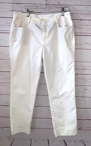 Pantalones informales SoCa ST. JOHN talla 10 algodón elástico bolsillos blancos apagados - Imagen 1 de 12