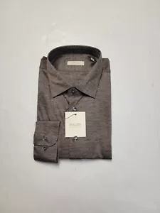 HAGEN Men's 2XL Heather Brown Merino WOOL JERSEY Long Sleeve Shirt Made In Italy - Picture 1 of 6