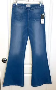 GUESS L.A. nuovo con etichette Vita intrecciata JEANS GAMBA FLARE ANNI '70 Hippie Groovy Denim - 29 - Foto 1 di 8
