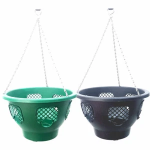 Hanging Baskets 12" PLANTOPIA EASY FILL Side Planting Black or Green - Picture 1 of 10