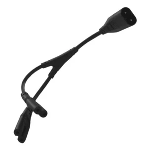 IEC320 C8 to 2X C7 Y Split AC Cord, IEC Figure 8 Male to 2 Female 1 in 23847 - Bild 1 von 8