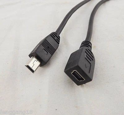 1pcs Mini USB B 5 Pin Male Plug to Female Data Cord Cable Connector Adapter 25cm - Image 1 of 4