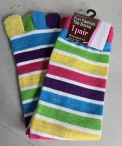West Loop Womens Fun Fashion Toe Socks Size 6-10 Multi-color Stripes New w/tags - Picture 1 of 4