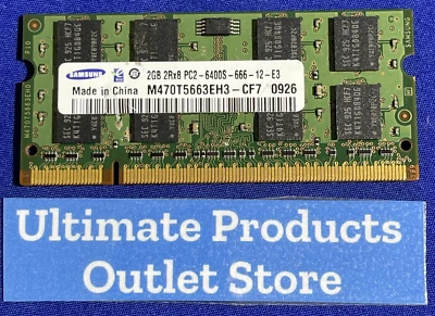 Samsung M470T5663QZ3-CF7 - 2GB (1x2GB) 800Mhz PC2-6400S 1.8V 200-Pin SODIMM - Image 1 of 2