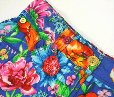 Pantalones Pantalones VERSACE VERSUS Estampado Floral Años 90 Logo Dorado De Colección Calce Ajustado XXS Foto 1 de 4