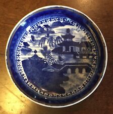 Antique English Porcelain Saucer Dish Bowl Chinese Export Blue & White Canton 1