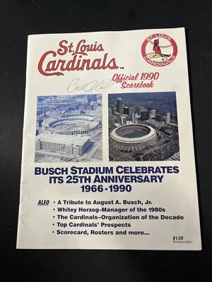 PAUL O’NEILL - 1990 St. Louis Cardinals - Autographed Program - CLEAN - See Pics - Image 1 of 4