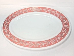 Vtg Corning Pyrex Red Laurel Leaf Tableware Oval Platter Plate, 11.5", #793-32 - Picture 1 of 3
