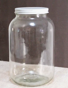 Vintage Gallonen Glas Klarglas Kanister weiß Schraubdeckel - Bild 1 von 8
