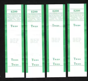 Set of 4 BEP Money Straps - Cash Currency Bands - Bank Bills - $2 Denomination - Picture 1 of 1