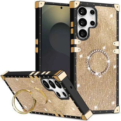 Glitter Water Wave Case Ring Holder Shockproof Back Cover Girl For Various Phone - Image 1 of 4