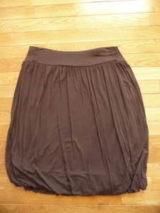 LOFT Rock Gr. M einfarbig braun knielang Umschlag Saum Modal Elasthan Strick - Bild 1 von 4