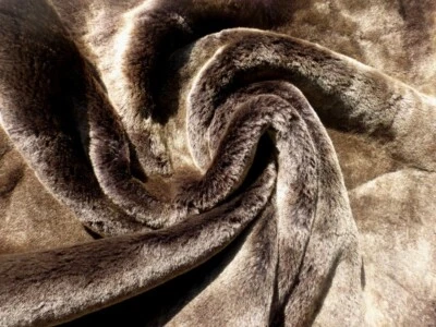 sheepskin shearling leather hide Bronze Tipped Chocolate Dense Super Silky Hair - Image 1 of 4