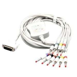 10 Lead EKG ECG Cable Leadwires Banana 4.0mm for Carewell ECG-1101 1103 1112 T12 - Picture 1 of 3