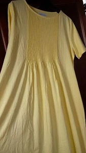 New Women's Yellow Cotton Casual Paragon Neat Pleat Dress Inseam Pockets  - Picture 1 of 11