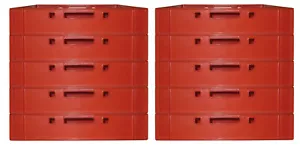 8 Stück robuste Lagerkästen Stapelbox E1 rot 60x40x12.5 cm neu Gastlando - Bild 1 von 4