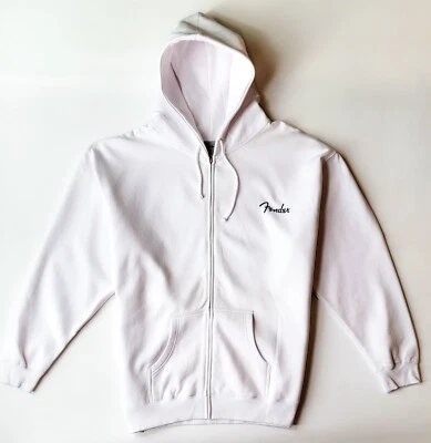 NUEVO CON ETIQUETAS Chaqueta con Capucha Vintage 2XL Fender Guitars Premium Peso Pesado Blanca/Negro Foto 1 de 4