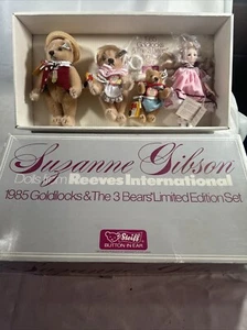 Steiff Goldlöckchen Set Puppe & 3 Mohair Bären 1985 Suzanne Gibson signiert Neu n Box - Bild 1 von 24