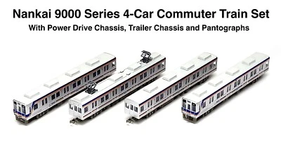 N Scale Tomytec Nankai 9000 Series 4-Car Commuter Train Set w/Power Drive Wheels - Image 1 of 4