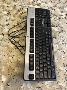 HP KU-0316 434821-001 Black/Silver Standard USB-Wired Keyboard - Picture 1 of 4