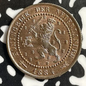 1884 Netherlands 1 Cent Lot#E3006 High Grade! Beautiful! - Picture 1 of 2