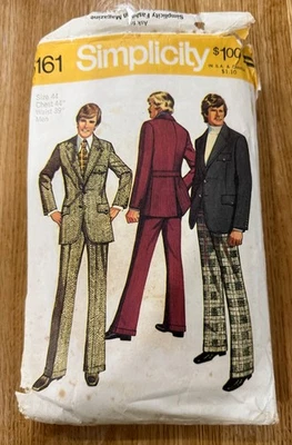 VINTAGE 1972  SIMPLICITY MENS' SUIT PATTERN SIZE 44 - #5161 - Image 1 of 4