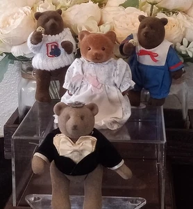 Menge 4 Vintage Mini Gelenk Sammler Bären-GUND, Sylvania Familie & mehr - Bild 1 von 15