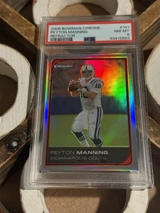 2006 Bowman Cromo Rifrattore Peyton Manning #181 PSA 8 HOF - Foto 1 di 2