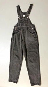 Vintage 90s Y2K Overalls Womens Small Boho Hippie Cotton Farm Western USA Black - Foto 1 di 14