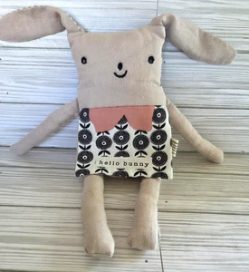 Wee Gallery Bunny Rabbit Plush Hello Bunny Fabric Book Linen Organic Cotton - Picture 1 of 13