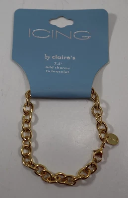 EETOP 7.5" Oro Dije Eslabón Cadena Pulsera Glaseado Claire's Joyería Foto 1 de 3