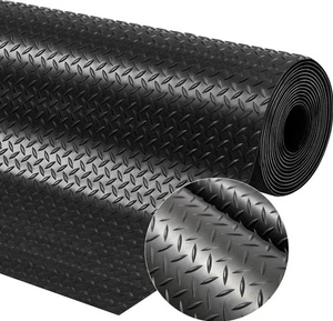 DIAMOND RUBBER FLOORING MAT ROLL NON SLIP- 1.5m WIDTH FOR ALL VEHICLES CAR & VAN - Picture 1 of 16
