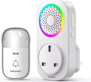 TECKNET Wireless Doorbell, Self Powered Door Bell IP65 Waterproof without Box - Picture 1 of 6