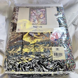 Lena Liu Weavers Angel Song Woven Tapestry Throw Blanket 50”x60” Made In USA - Picture 1 of 8
