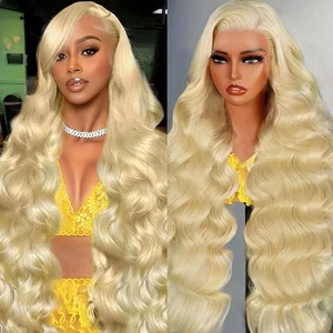 30 Inch 613 13x6 Lace Front Wig Human Hair 200 Density Blonde Body Wave Lace ... - Bild 1 von 6