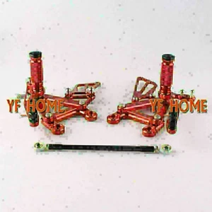 Motorcycle Rearsets Footrest Foot pegs for Kawasaki Ninja ZX6R 2003 2004 Red - Picture 1 of 7