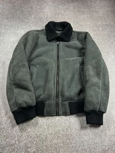 Vintage Streetwear Japanese Style Guess Leather Bomber Jacket with Fur 90s Y2K - Picture 1 of 10